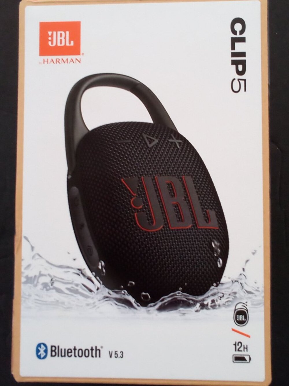 JBL CLIP 5 WATERPROOF WIRELESS BLUETOOTH SPEAKER BLACK , MODEL # JBLCLIP5BLACK